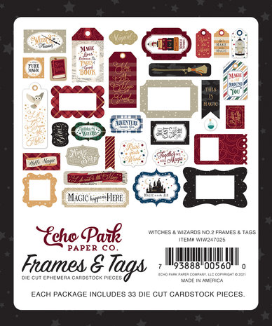 Echo Park Witches & Wizards No.2 Frames & Tags (WIW247025) (DISCONTINUED)
