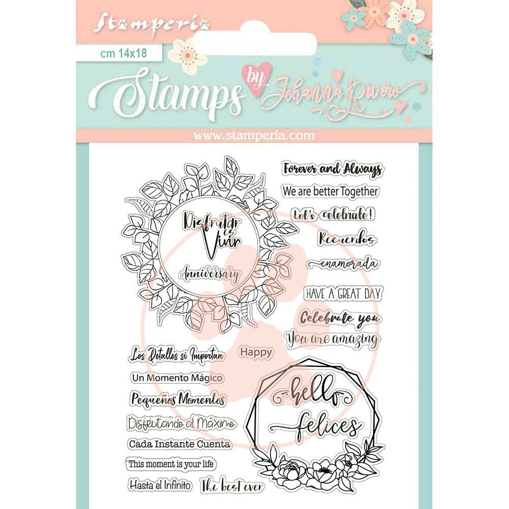 Stamperia Celebration Quotes Clear Stamps (WTKJR37) (DISCONTINUED) Stamperia Celebration Quotes Clear Stamps (WTKJR37) (DISCONTINUED)