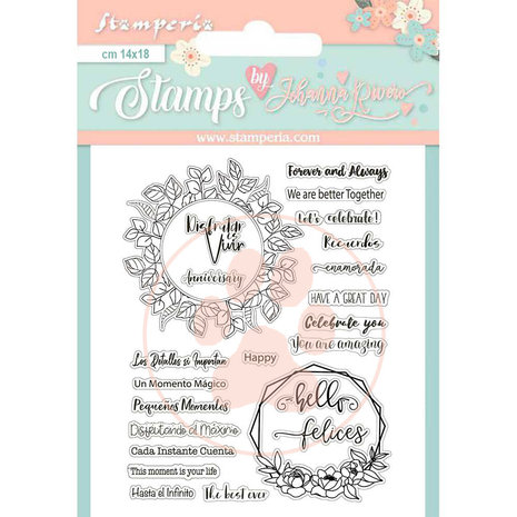 Stamperia Celebration Quotes Clear Stamps (WTKJR37) (DISCONTINUED) Stamperia Celebration Quotes Clear Stamps (WTKJR37) (DISCONTINUED)
