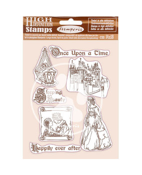Stamperia Natural Rubber Stamp Sleeping Beauty Once Upon a Time (WTKCC201) (DISCONTINUED)