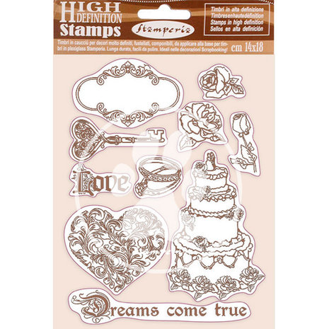 Stamperia Natural Rubber Stamp Sleeping Beauty Dreams Came True (WTKCC202) (DISCONTINUED)