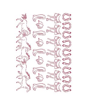 Stamperia Stencil A4 Romantic Horses Running Horses (KSG470) (DISCONTINUED)