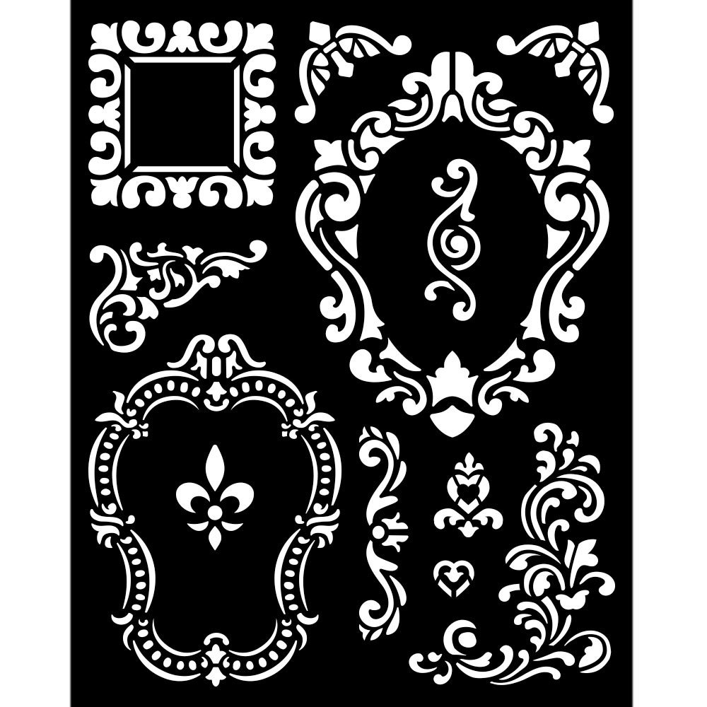Stamperia Thick Stencil 20x25cm Alice Frames (KSTD092) (DISCONTINUED)