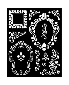 Stamperia Thick Stencil 20x25cm Alice Frames (KSTD092) (DISCONTINUED)