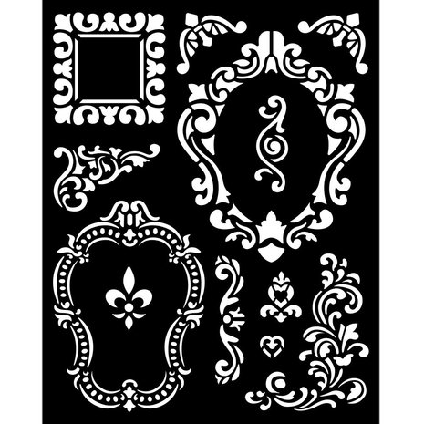 Stamperia Thick Stencil 20x25cm Alice Frames (KSTD092) (DISCONTINUED)