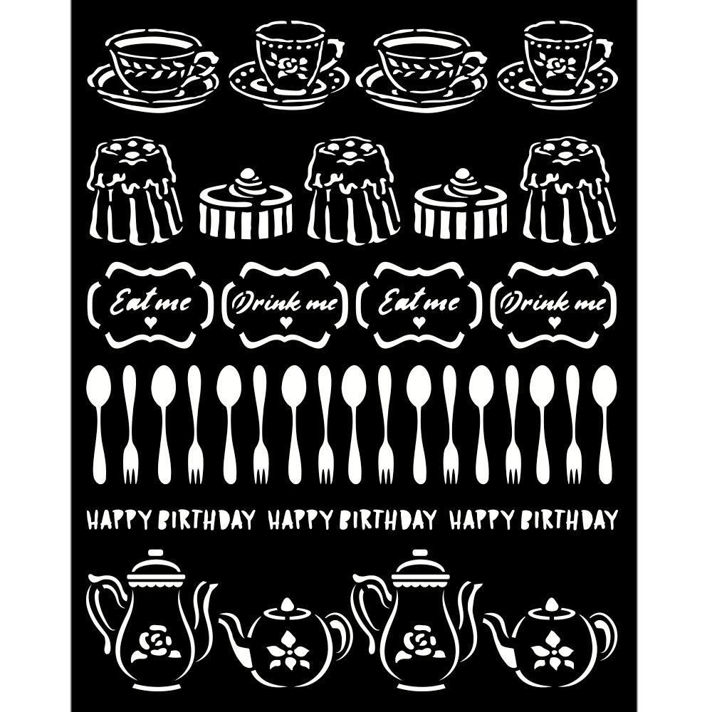 Stamperia Thick Stencil 20x25cm Alice Sweety (KSTD088) (DISCONTINUED)