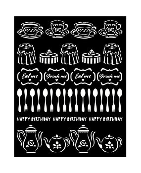 Stamperia Thick Stencil 20x25cm Alice Sweety (KSTD088) (DISCONTINUED)