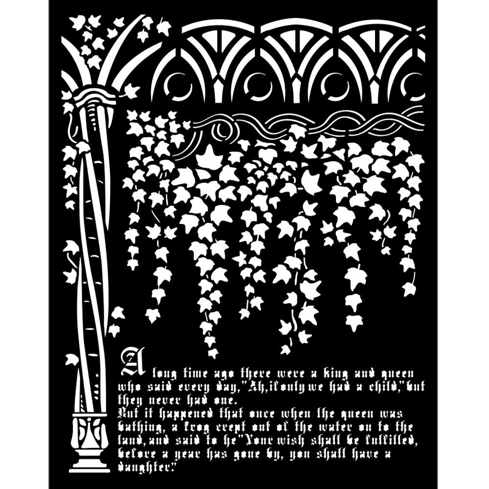 Stamperia Thick Stencil 20x25cm Sleeping Beauty Ivy and History (KSTD077) (DISCONTINUED)