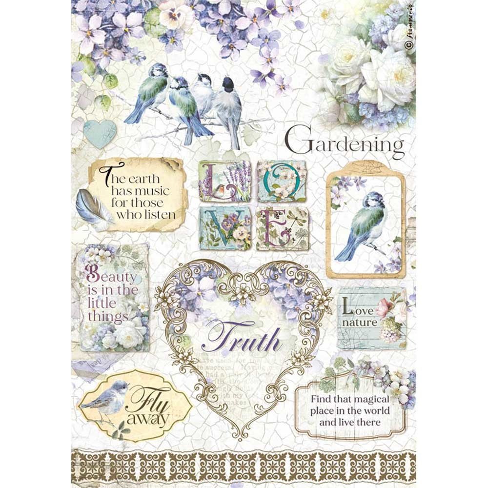 Stamperia Rice Paper A4 Love Nature Birds (6 pcs) (DFSA4618) (DISCONTINUED) Stamperia Rice Paper A4 Love Nature Birds (6 pcs) (DFSA4618) (DISCONTINUED)