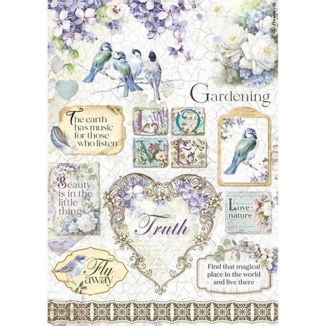 Stamperia Rice Paper A4 Love Nature Birds (6 pcs) (DFSA4618) (DISCONTINUED) Stamperia Rice Paper A4 Love Nature Birds (6 pcs) (DFSA4618) (DISCONTINUED)