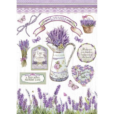Stamperia Rice Paper A4 Lavender (6 pcs) (DFSA4622) (DISCONTINUED) Stamperia Rice Paper A4 Lavender (6 pcs) (DFSA4622) (DISCONTINUED)