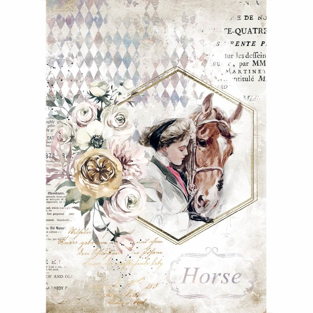 Stamperia Rice Paper A4 Romantic Horses Lady Frame (6 pcs) (DFSA4580) (DISCONTINUED) Stamperia Rice Paper A4 Romantic Horses Lady Frame (6 pcs) (DFSA4580) (DISCONTINUED)