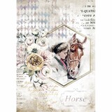 Stamperia Rice Paper A4 Romantic Horses Lady Frame (6 pcs) (DFSA4580) (DISCONTINUED)