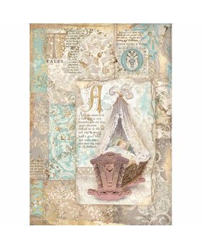 Stamperia Rice Paper A4 Sleeping Beauty Cradle (6 pcs) (DFSA4570) (DISCONTINUED)