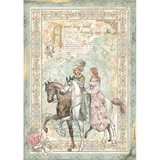 Stamperia Rice Paper A4 Sleeping Beauty Prince on Horse (6 pcs) (DFSA4575) (DISCONTINUED)
