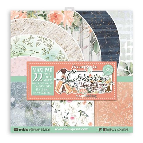 Stamperia Celebration 12x12 Inch Maxi Paper Pack (SBBXLB11) (DISCONTINUED) Stamperia Celebration 12x12 Inch Maxi Paper Pack (SBBXLB11) (DISCONTINUED)