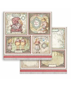 Stamperia Alice 4 Cards 12x12 Inch Paper Sheets (10pcs) (SBB817) (DISCONTINUED)