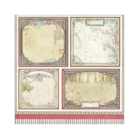 Stamperia Alice 4 Cards 12x12 Inch Paper Sheets (10pcs) (SBB817) (DISCONTINUED)