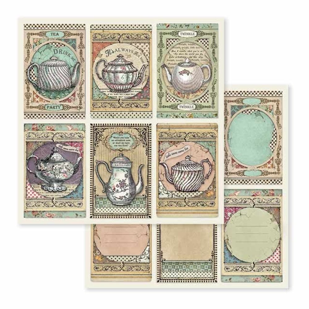 Stamperia Alice Tea Time 12x12 Inch Paper Sheets (10pcs) (SBB583) (DISCONTINUED) Stamperia Alice Tea Time 12x12 Inch Paper Sheets (10pcs) (SBB583) (DISCONTINUED)