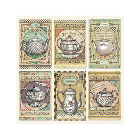 Stamperia Alice Tea Time 12x12 Inch Paper Sheets (10pcs) (SBB583) (DISCONTINUED) Stamperia Alice Tea Time 12x12 Inch Paper Sheets (10pcs) (SBB583) (DISCONTINUED)