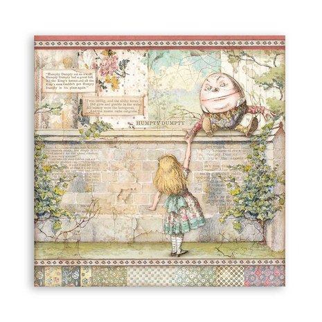 Stamperia Alice Humpty Dumpty 12x12 Inch Paper Sheets (10pcs) (SBB820) (DISCONTINUED) Stamperia Alice Humpty Dumpty 12x12 Inch Paper Sheets (10pcs) (SBB820) (DISCONTINUED)