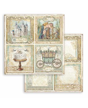 Stamperia Sleeping Beauty 4 Cards 12x12 Inch Paper Sheets (10pcs) (SBB793) (DISCONTINUED)