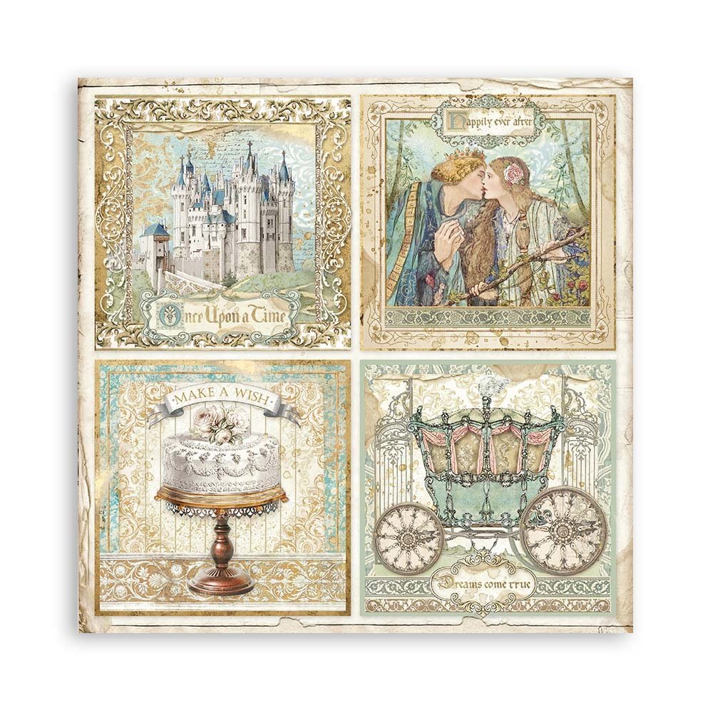 Stamperia Sleeping Beauty 4 Cards 12x12 Inch Paper Sheets (10pcs) (SBB793) (DISCONTINUED)