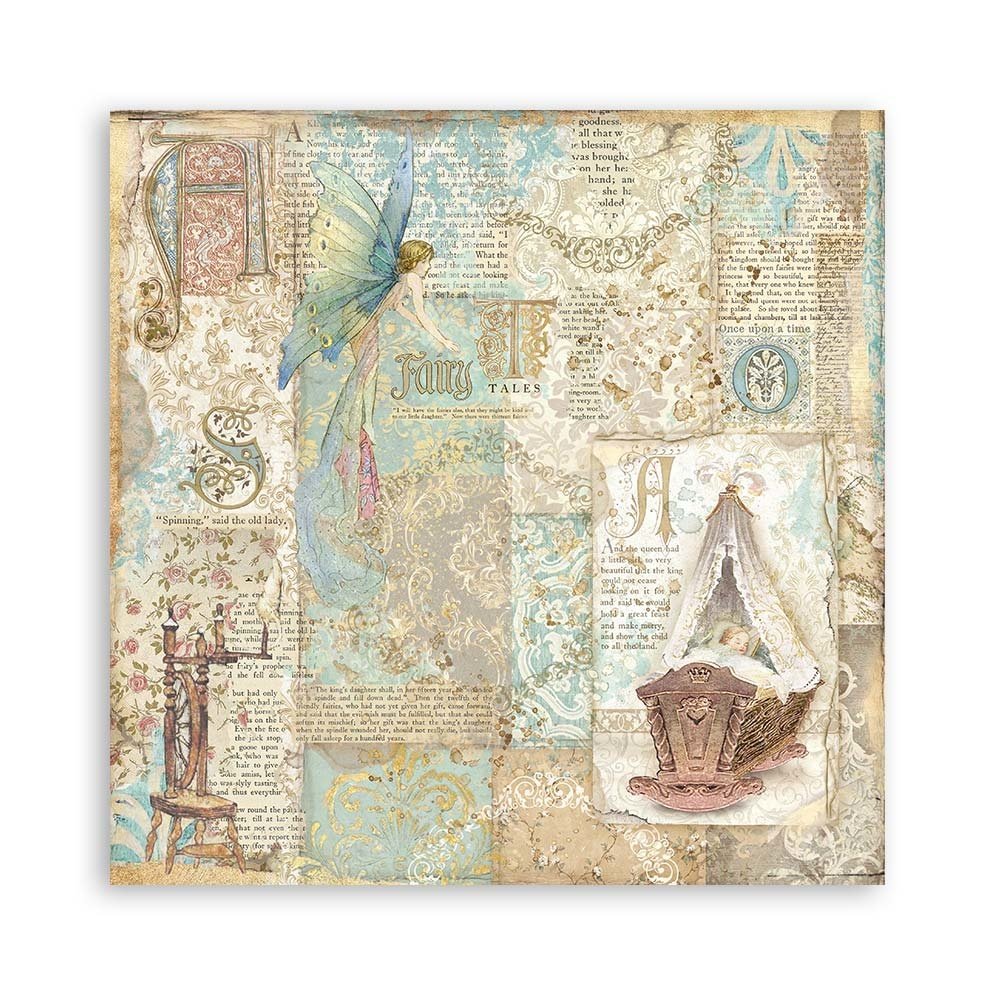 Stamperia Sleeping Beauty Cradle 12x12 Inch Paper Sheets (10pcs) (SBB794) (DISCONTINUED)