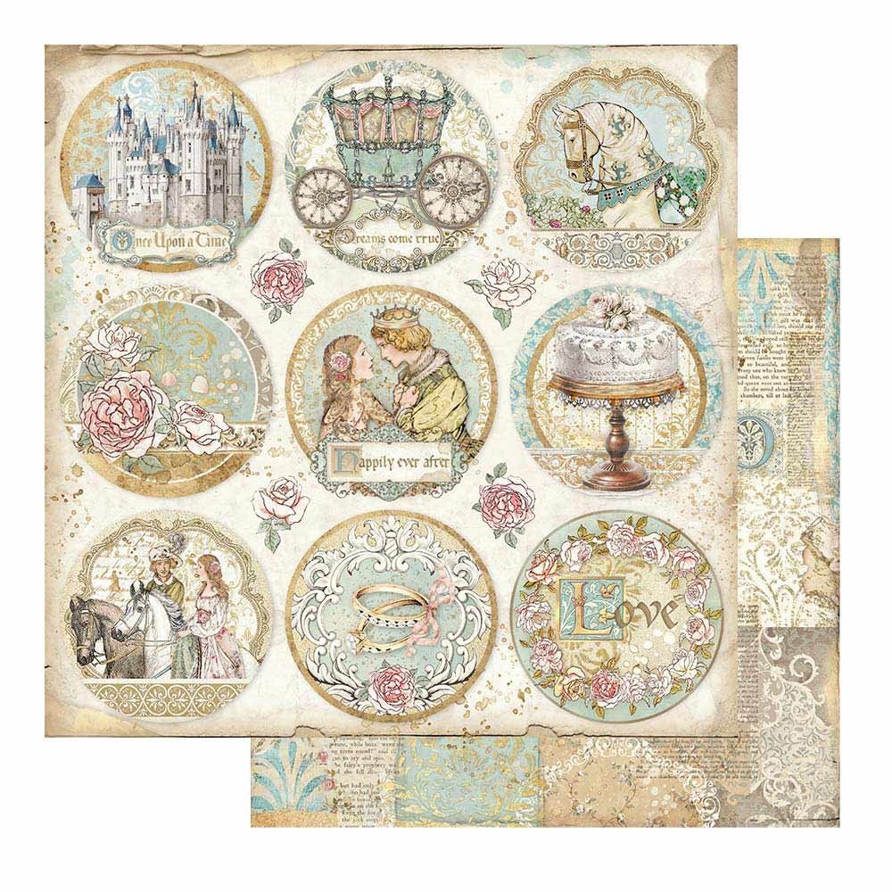 Stamperia Sleeping Beauty Rounds 12x12 Inch Paper Sheets (10pcs) (SBB796) (DISCONTINUED)