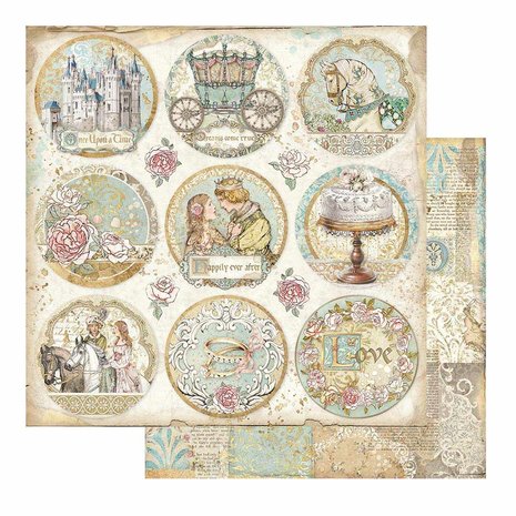 Stamperia Sleeping Beauty Rounds 12x12 Inch Paper Sheets (10pcs) (SBB796) (DISCONTINUED)
