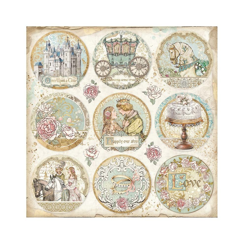 Stamperia Sleeping Beauty Rounds 12x12 Inch Paper Sheets (10pcs) (SBB796) (DISCONTINUED)