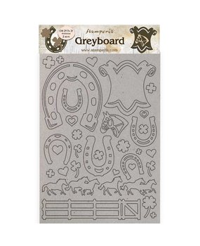 Stamperia Greyboard A4 Romantic Horses Horseshoes (KLSPDA435) (DISCONTINUED)