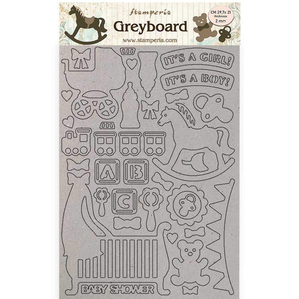 Stamperia Greyboard A4 Sleeping Beauty Baby (KLSPDA433) (DISCONTINUED)
