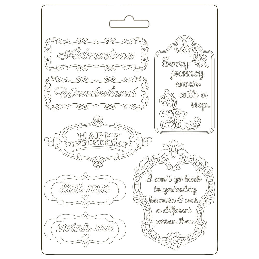 Stamperia Soft Mould A5 Alice in Wonderland Plates (K3PTA590) (DISCONTINUED)