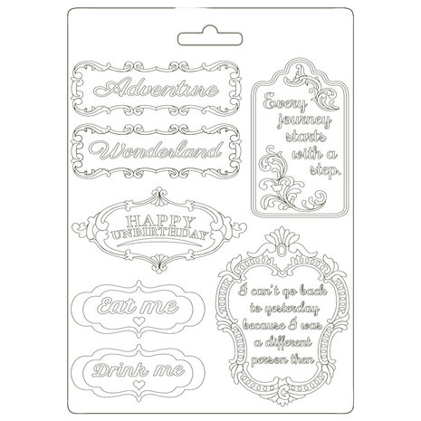 Stamperia Soft Mould A5 Alice in Wonderland Plates (K3PTA590) (DISCONTINUED)