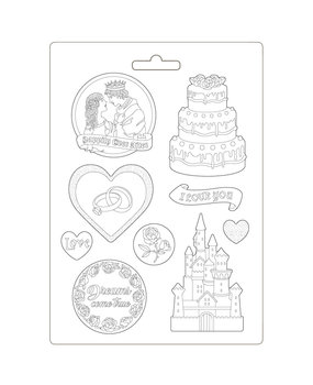 Stamperia Soft Mould A4 Sleeping Beauty Castle and Cake (K3PTA499) (DISCONTINUED)