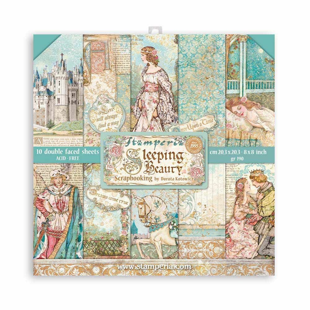 Stamperia Sleeping Beauty 8x8 Inch Paper Pack (SBBS38) (DISCONTINUED)