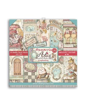 Stamperia Alice Through the Looking Glass 6x6 Inch Paper Pack (SBBXS02) (DISCONTINUED)