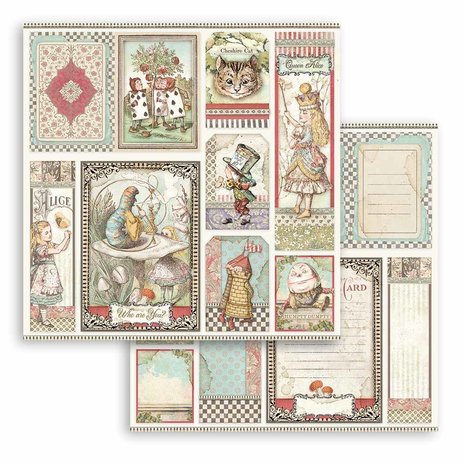 Stamperia Alice Through the Looking Glass 6x6 Inch Paper Pack (SBBXS02) (DISCONTINUED)