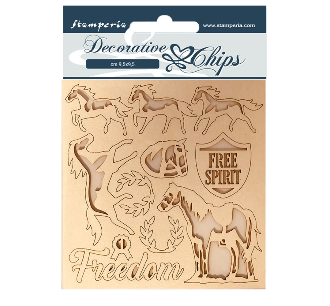 Stamperia Decorative Chips Romantic Horses Freedom (SCB98) (DISCONTINUED)