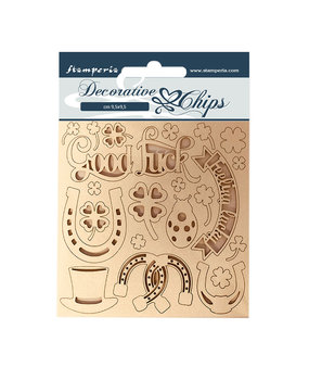 Stamperia Decorative Chips Romantic Horses Good Luck (SCB99) (DISCONTINUED)