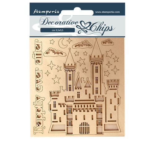 Stamperia Decorative Chips Sleeping Beauty Castle (SCB58) (DISCONTINUED)