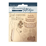 Stamperia Decorative Chips Sleeping Beauty Just Married (SCB62) (DISCONTINUED)