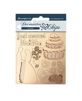 Stamperia Decorative Chips Sleeping Beauty Just Married (SCB62) (DISCONTINUED)