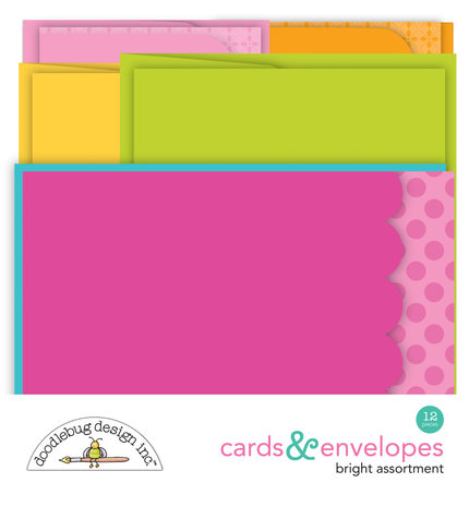 Doodlebug Design Bright Assortment Cards & Envelopes (7274) (DISCONTINUED) Doodlebug Design Bright Assortment Cards & Envelopes (7274) (DISCONTINUED)