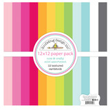Doodlebug Design Cute & Crafty 12x12 Inch Textured Cardstock Assortment Pack (7292) (DISCONTINUED)