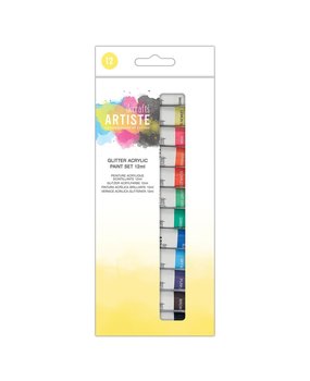 Docrafts Artiste Acrylic Paint Set 12x12ml Glitter (DOA 600001) (DISCONTINUED)