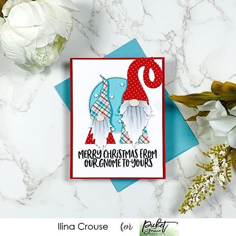 Picket Fence Studios A Gnome Christmas 4x4 Inch Clear Stamps (C-126) (OUTLET)