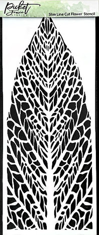Picket Fence Studios Slim Line Reversed Leaf 4x10 Inch Stencil (SC-241) (OUTLET)