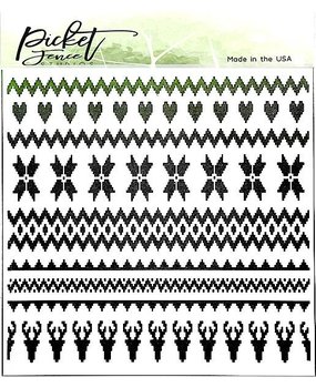Picket Fence Studios Arctic Winter 6x6 Inch Stencil (SC-256) (OUTLET)